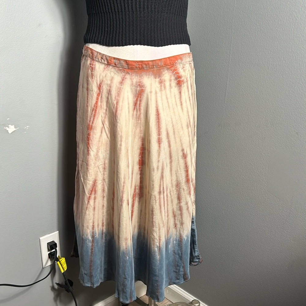 ABS Allen Schwartz Silk Tie Die Midi Skirt size 12